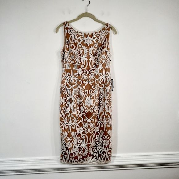 NWT Adrianna Papell Women's Sequin Embroidered Sheath Dress 4 - Picture 4 of 9
